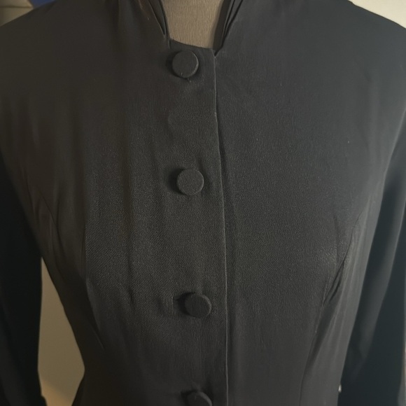 Vintage 1950’s Drop Waist High Neck Dress - Picture 4 of 9